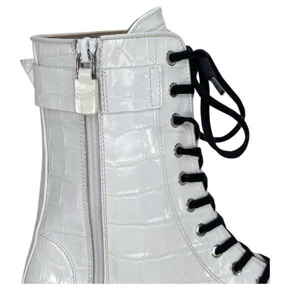 Stuart Weitzman Ryder Ultralift White Leather Womens Bootie Size 8M - Picture 10 of 14